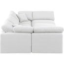 Meridian Indulge White Linen Textured Fabric Modular Sectional IMAGE 5