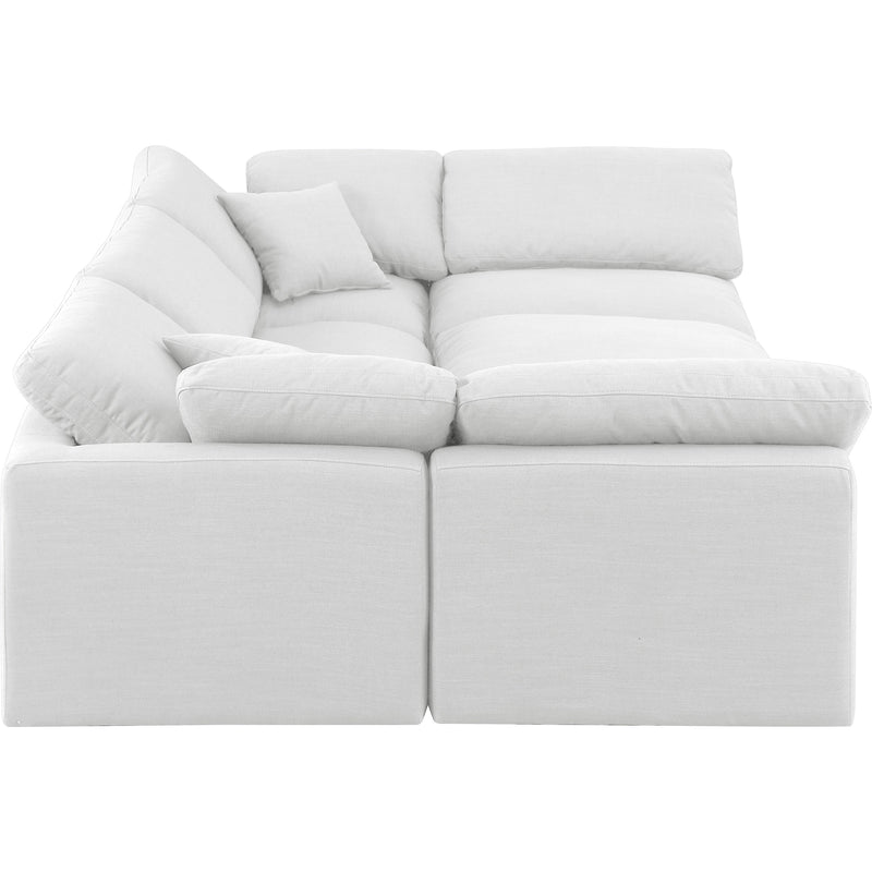 Meridian Indulge White Linen Textured Fabric Modular Sectional IMAGE 5