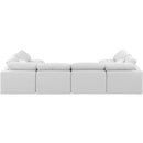 Meridian Indulge White Linen Textured Fabric Modular Sectional IMAGE 3