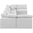 Meridian Indulge White Linen Textured Fabric Modular Sectional IMAGE 5