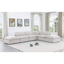 Meridian Indulge White Linen Textured Fabric Modular Sectional IMAGE 2