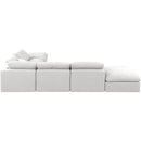 Meridian Indulge White Linen Textured Fabric Modular Sectional IMAGE 3