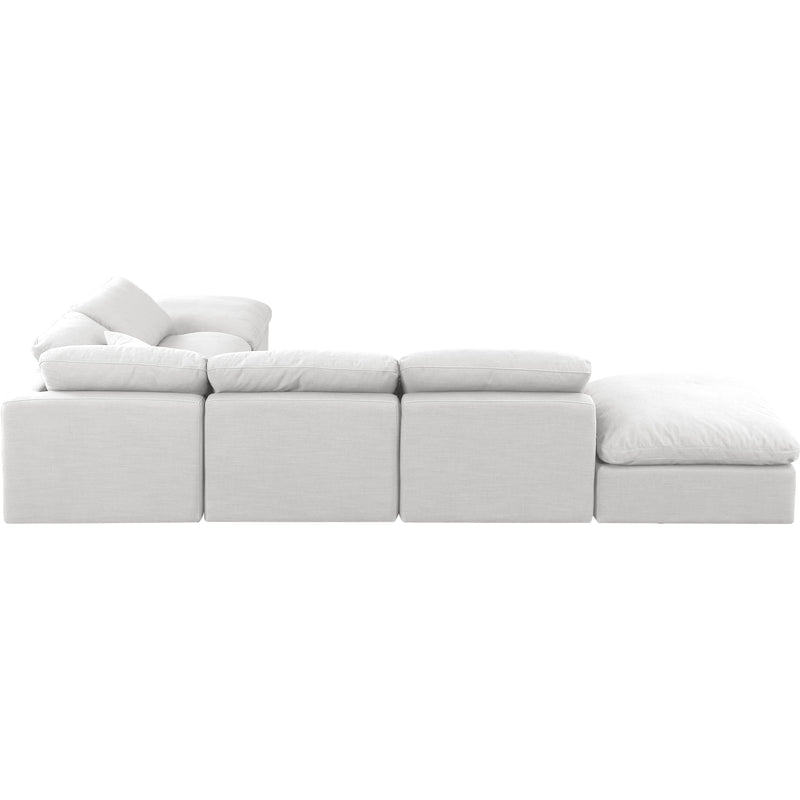 Meridian Indulge White Linen Textured Fabric Modular Sectional IMAGE 3