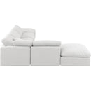 Meridian Indulge White Linen Textured Fabric Modular Sectional IMAGE 5