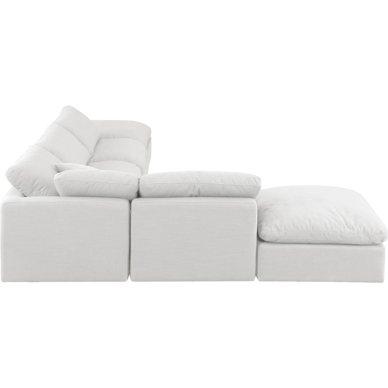 Meridian Indulge White Linen Textured Fabric Modular Sectional IMAGE 5