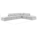 Meridian Indulge White Linen Textured Fabric Modular Sectional IMAGE 8