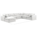 Meridian Indulge White Linen Textured Fabric Modular Sectional IMAGE 10