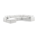 Meridian Indulge White Linen Textured Fabric Modular Sectional IMAGE 1