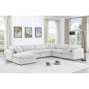 Meridian Indulge White Linen Textured Fabric Modular Sectional IMAGE 2