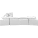Meridian Indulge White Linen Textured Fabric Modular Sectional IMAGE 3