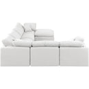 Meridian Indulge White Linen Textured Fabric Modular Sectional IMAGE 5