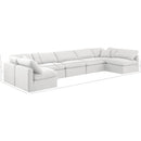 Meridian Indulge White Linen Textured Fabric Modular Sectional IMAGE 10