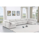 Meridian Indulge White Linen Textured Fabric Modular Sectional IMAGE 2