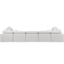 Meridian Indulge White Linen Textured Fabric Modular Sectional IMAGE 3
