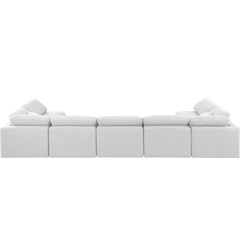 Meridian Indulge White Linen Textured Fabric Modular Sectional IMAGE 3