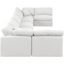 Meridian Indulge White Linen Textured Fabric Modular Sectional IMAGE 5