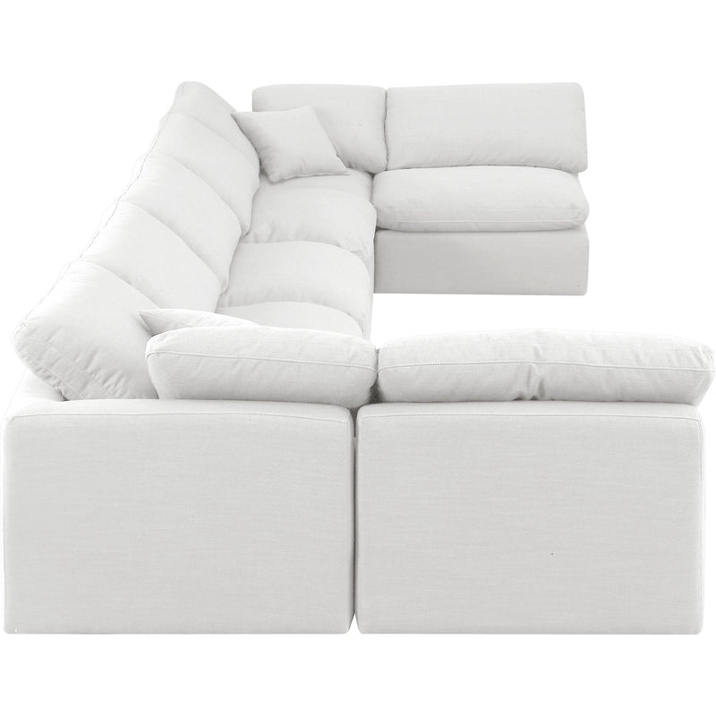 Meridian Indulge White Linen Textured Fabric Modular Sectional IMAGE 5