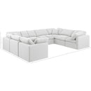 Meridian Indulge White Linen Textured Fabric Modular Sectional IMAGE 10