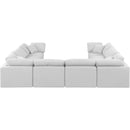 Meridian Indulge White Linen Textured Fabric Modular Sectional IMAGE 3