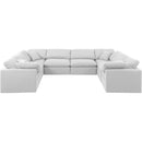 Meridian Indulge White Linen Textured Fabric Modular Sectional IMAGE 4