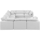 Meridian Indulge White Linen Textured Fabric Modular Sectional IMAGE 5