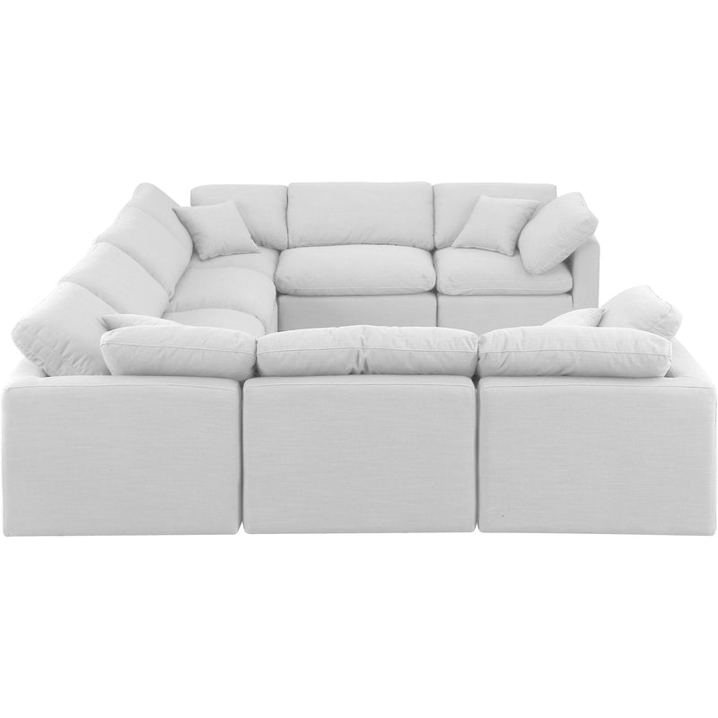Meridian Indulge White Linen Textured Fabric Modular Sectional IMAGE 5