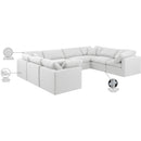 Meridian Indulge White Linen Textured Fabric Modular Sectional IMAGE 9