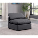 Meridian Indulge Black Vegan Leather Armless Chair IMAGE 2