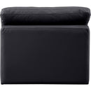 Meridian Indulge Black Vegan Leather Armless Chair IMAGE 3