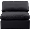 Meridian Indulge Black Vegan Leather Armless Chair IMAGE 4