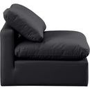 Meridian Indulge Black Vegan Leather Armless Chair IMAGE 5