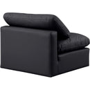 Meridian Indulge Black Vegan Leather Armless Chair IMAGE 6