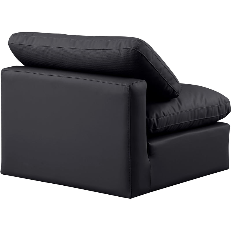 Meridian Indulge Black Vegan Leather Armless Chair IMAGE 6