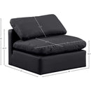 Meridian Indulge Black Vegan Leather Armless Chair IMAGE 9