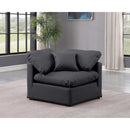Meridian Indulge Black Vegan Leather Corner Chair IMAGE 2