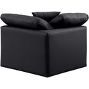 Meridian Indulge Black Vegan Leather Corner Chair IMAGE 3