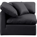 Meridian Indulge Black Vegan Leather Corner Chair IMAGE 4