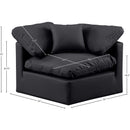 Meridian Indulge Black Vegan Leather Corner Chair IMAGE 9