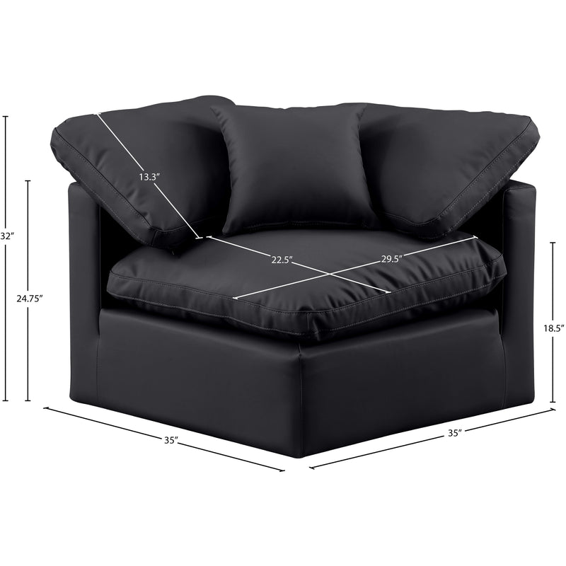 Meridian Indulge Black Vegan Leather Corner Chair IMAGE 9