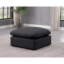 Meridian Indulge Black Vegan Leather Ottoman IMAGE 2