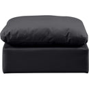 Meridian Indulge Black Vegan Leather Ottoman IMAGE 3
