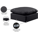 Meridian Indulge Black Vegan Leather Ottoman IMAGE 4