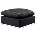 Meridian Indulge Black Vegan Leather Ottoman IMAGE 5