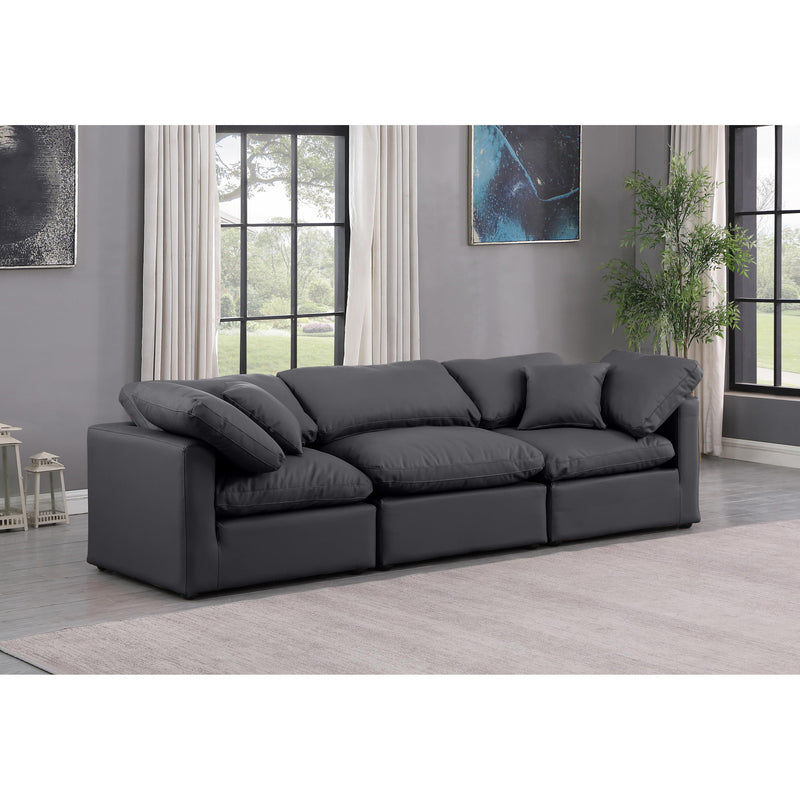 Meridian Indulge Black Vegan Leather Modular Sofa IMAGE 2