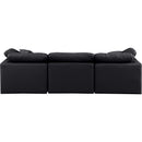 Meridian Indulge Black Vegan Leather Modular Sofa IMAGE 3