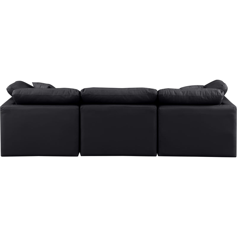 Meridian Indulge Black Vegan Leather Modular Sofa IMAGE 3