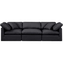 Meridian Indulge Black Vegan Leather Modular Sofa IMAGE 4
