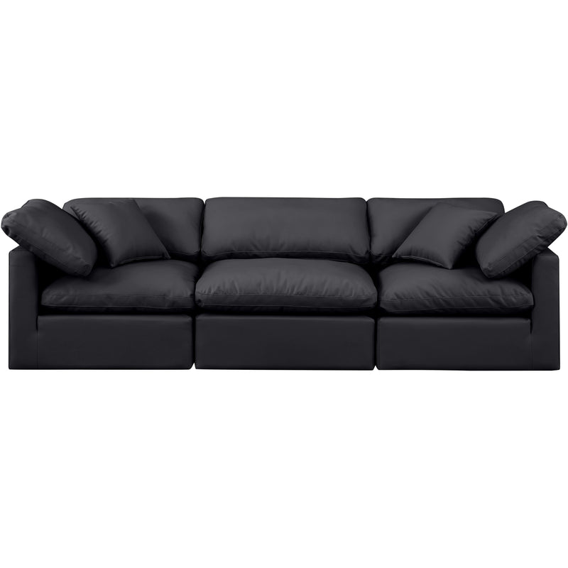 Meridian Indulge Black Vegan Leather Modular Sofa IMAGE 4