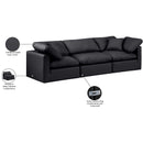 Meridian Indulge Black Vegan Leather Modular Sofa IMAGE 8