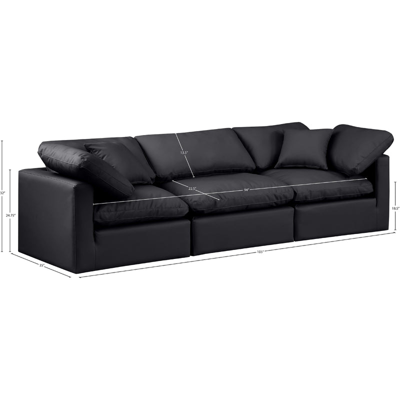 Meridian Indulge Black Vegan Leather Modular Sofa IMAGE 9